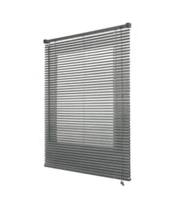 Veneziana in vinile grigio con lamelle da 25 mm, 60x130 cm Offerta Limitata